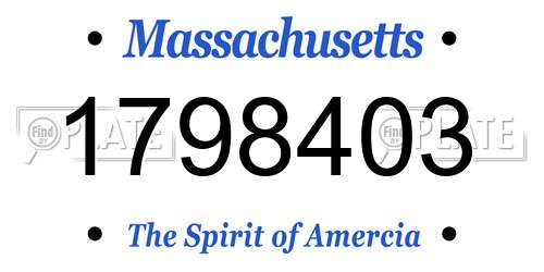 1798403 Massachusetts License Plate