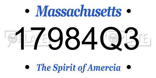 17984Q3 Massachusetts License Plate