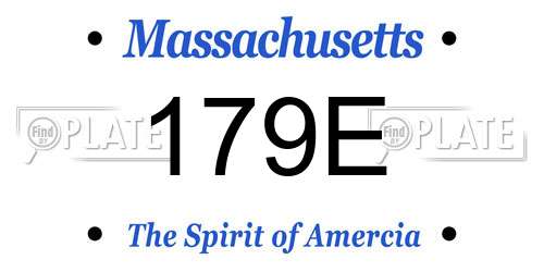 179E Massachusetts License Plate
