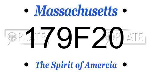 179F20 Massachusetts License Plate