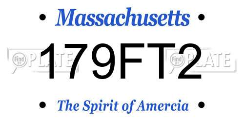 179FT2 Massachusetts License Plate