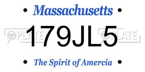 179JL5 Massachusetts License Plate