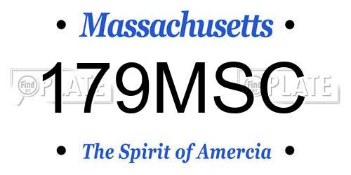 179MSC Massachusetts License Plate