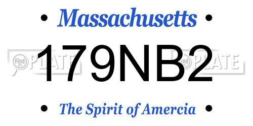 179NB2 Massachusetts License Plate