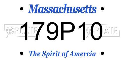 179P10 Massachusetts License Plate