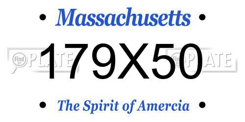 179X50 Massachusetts License Plate