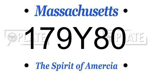 179Y80 Massachusetts License Plate