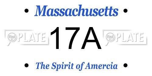 17A Massachusetts License Plate