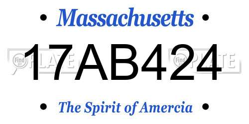 17AB424 Massachusetts License Plate