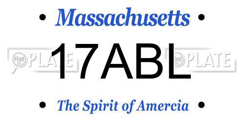 17ABL Massachusetts License Plate