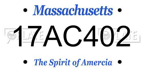 17AC402 Massachusetts License Plate