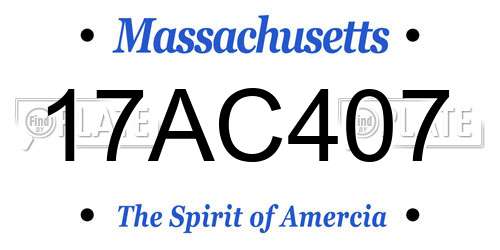 17AC407 Massachusetts License Plate