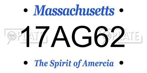 17AG62 Massachusetts License Plate