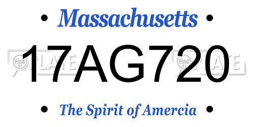 17AG720 Massachusetts License Plate