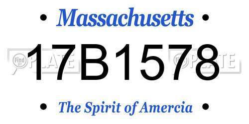 17B1578 Massachusetts License Plate
