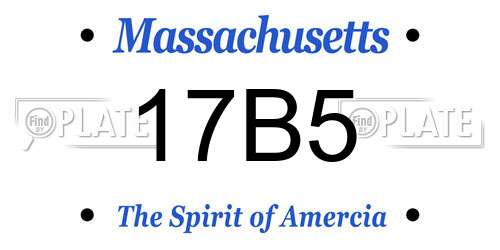 17B5 Massachusetts License Plate