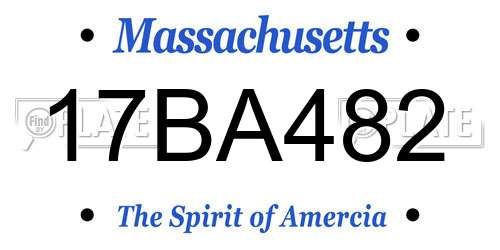 17BA482 Massachusetts License Plate