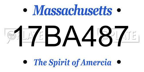 17BA487 Massachusetts License Plate