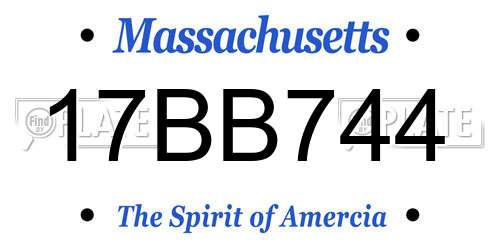 17BB744 Massachusetts License Plate