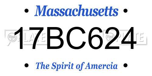 17BC624 Massachusetts License Plate