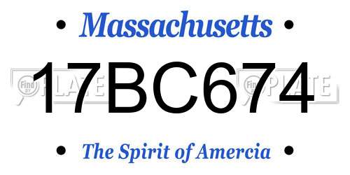 17BC674 Massachusetts License Plate