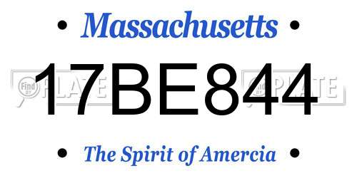 17BE844 Massachusetts License Plate