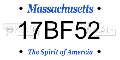 17BF52 Massachusetts License Plate