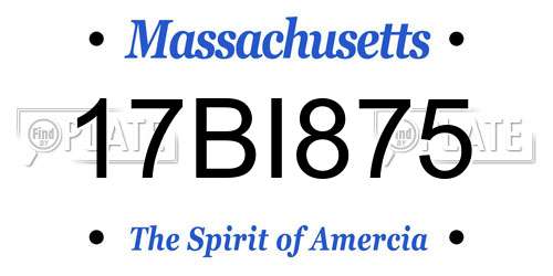 17BI875 Massachusetts License Plate