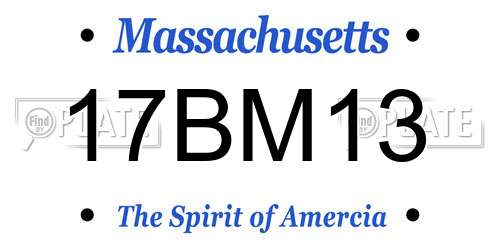 17BM13 Massachusetts License Plate