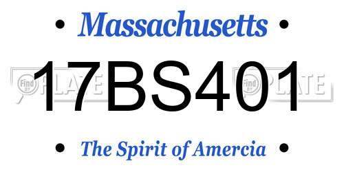 17BS401 Massachusetts License Plate