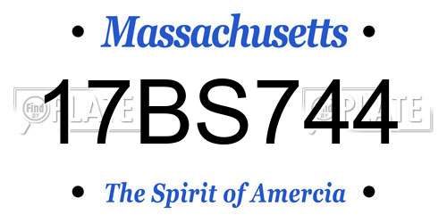 17BS744 Massachusetts License Plate