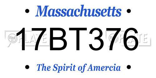 17BT376 Massachusetts License Plate