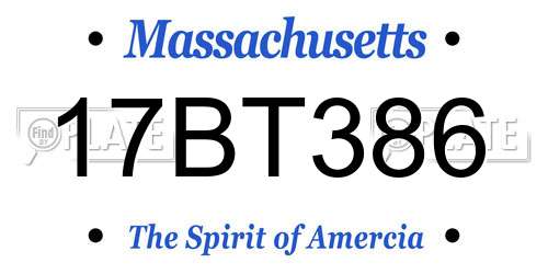 17BT386 Massachusetts License Plate