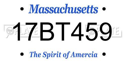 17BT459 Massachusetts License Plate