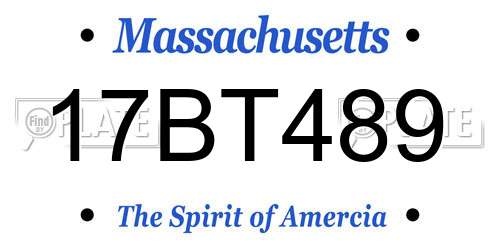 17BT489 Massachusetts License Plate