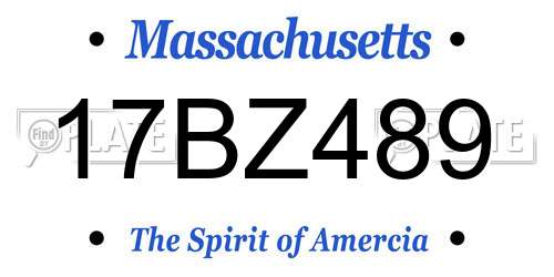 17BZ489 Massachusetts License Plate