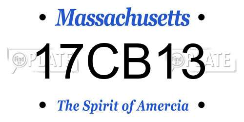 17CB13 Massachusetts License Plate