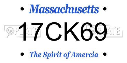 17CK69 Massachusetts License Plate