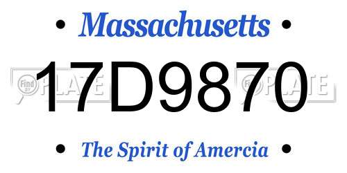17D9870 Massachusetts License Plate