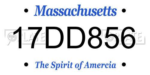17DD856 Massachusetts License Plate