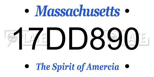 17DD890 Massachusetts License Plate