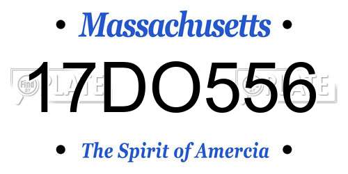 17DO556 Massachusetts License Plate