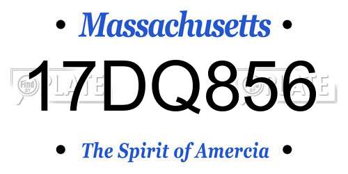 17DQ856 Massachusetts License Plate