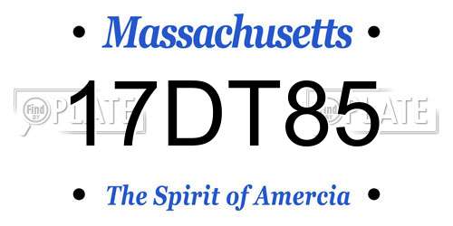 17DT85 Massachusetts License Plate