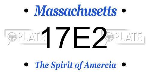 17E2 Massachusetts License Plate