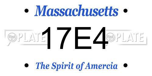 17E4 Massachusetts License Plate