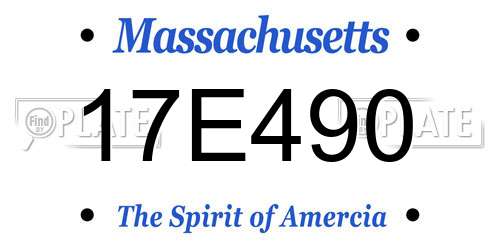 17E490 Massachusetts License Plate