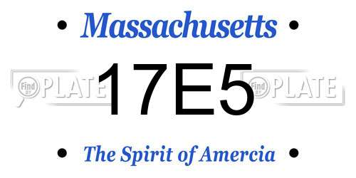 17E5 Massachusetts License Plate