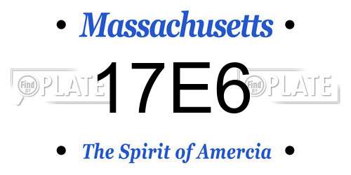 17E6 Massachusetts License Plate