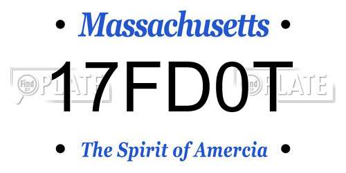 17FD0T Massachusetts License Plate